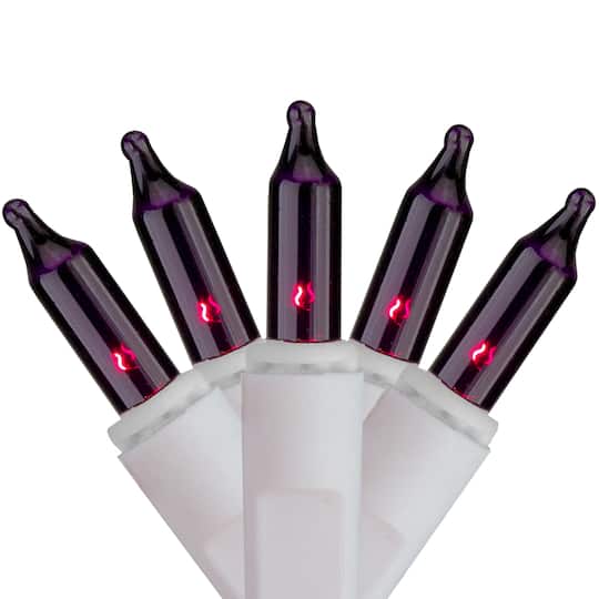 Brite Star 100ct. Purple Mini Icicle Christmas String Lights with White Wire